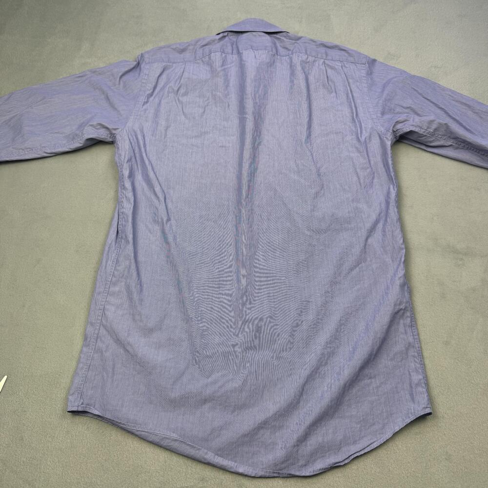 Ralph Lauren Black Label Dress Shirt Mens 15 Blue Pinstripe Classic Made Italy - Picture 13 of 13
